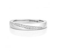 Diamond Jewellery 9ct Diamond Crossover Band White Gold Ring - Size Q