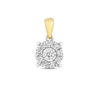 Diamond Jewellery 9ct Gold Diamond Brilliant Illusion Pendant