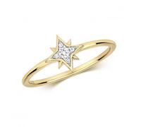 Diamond Jewellery 9CT Gold Northern Star Pendant with 0.05CT - Size O
