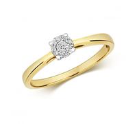 Diamond Jewellery 9ct Illusion Solitaire Gold Rings RD687 - - Size P