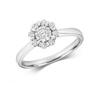 Diamond Jewellery 9ct Illusion Solitaire White Gold Rings RD661W - Size O