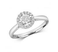 Diamond Jewellery 9ct Illusion Solitaire White Gold Rings RD662W - Size O