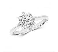 Diamond Jewellery 9ct Illusion Solitaire White Gold Rings RD681W - Size M