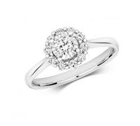Diamond Jewellery 9ct Illusion Solitaire White Gold Rings RD682W - Size O