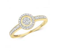 Diamond Jewellery 9ct Set Shoulders & Around Gold Rings RD525 - - Size O