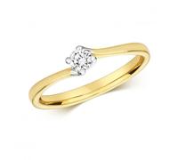 Diamond Jewellery 9ct Twist Solitaire Gold Rings RD601 - Classic - Size N