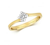 Diamond Jewellery 9ct Twist Solitaire Gold Rings RD602 - Refined - Size L