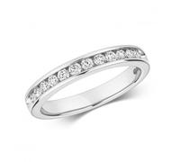 Diamond Jewellery 9ct White Gold Diamond Chanel Set Rings RD571W - Size M
