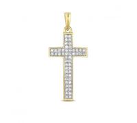 Diamond Jewellery 9ct White Gold Diamond Cross Pave Set Pendant