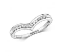 Diamond Jewellery 9ct Wishbone White Gold Ring RD337W - Modern - Size K