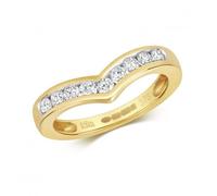 Diamond Jewellery 9k Gold Wishbone Rings with 0.50 Carats - Size N