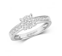 Diamond Jewellery 9k White Gold Ring with 0.33 Carat RD119W - - Size L