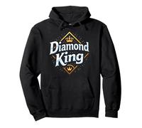 Diamond King Baseball Men Royalty Sports Champion Pullover Hoodie, Adult Unisex, Black, XL