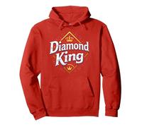 Diamond King Baseball Men Royalty Sports Champion Pullover Hoodie, Adult Unisex, Red, XXL