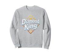 Diamond King Baseball Men Royalty Sports Champion Sweatshirt, Adult Unisex, Heather Grey, XL