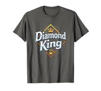 Diamond King Baseball Men Royalty Sports Champion T-Shirt, Men, Asphalt Grey, X-Large