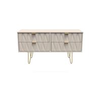 Diamond Large Chest of Drawers Off-White 4 Drawers 115cm