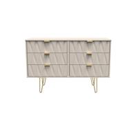 Diamond Large Chest of Drawers Off-White 6 Drawers 115cm