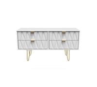 Diamond Large Chest of Drawers White 4 Drawers 115cm