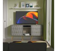 Diamond Large Sideboard Grey 2 Shelves 6 Drawers 152cm