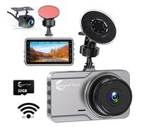 Diamond Lark Dash Cam 2K Front and 1080P Rear Built-in WiFi, Car Camera Dashcam with 32G Card, 3'' LCD Screen, 170°Wide Angle, Night Vision, WDR, 24H Parking Monitor, Loop Recording, G-Sensor