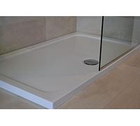 Diamond Low Profile 35mm Rectangular Central Waste Stone Resin White Shower Tray Various Sizes Inc FREE Shower Waste (1200x800)