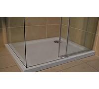 Diamond Low Profile 35mm Rectangular Corner Waste Stone Resin White Shower Tray Various Sizes Inc FREE Shower Waste (900x800)