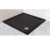 Diamond Low Profile 35mm Square Stone Resin Black Matt Shower Tray Various Sizes Inc FREE Shower Waste (760x760)