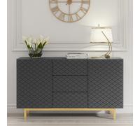 Diamond Luxe 140cm Sideboard - Dark Grey Luxury Cabinet