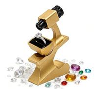 Diamond Magnifier with Girdle Lens for Laser Inscription, Compact Waist Code Viewer with 360° Rotating Ring Holder and Adjustable Focal Length