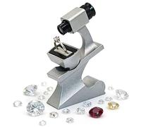 Diamond Magnifier with Girdle Lens for Laser Inscription, Compact Waist Code Viewer with 360° Rotating Ring Holder and Adjustable Focal Length