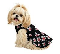 Diamond Maple Canada Flag Dog Dress for Small to Medium Puppy | Cute Pet Clothes Sleeveless Crew Neck Hawaiian Holiday Party Outfits