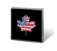 Diamond Maple U.S. Flag Square Metal Brooches 1 Inch Decorative Badges Exquisite Decorations Pins for Clothing