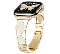 Diamond Metal Band for Apple Watch Band 38mm 40mm 41mm 42mm 44mm 45 46 49mm | Bling Clover Sparkle Bands for Women,Fancy Dressy Cute Bracelet Strap for iWatch SE 3 2/Ultra/Series 11 10 9 8 7 6 5 4 3 2 1