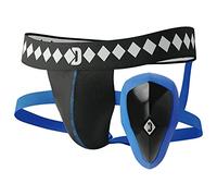Diamond MMA 4-Strap Jock Strap With Built-In Athletic Cup System For Sports, Large, Black