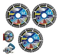 Diamond Multi-Purpose Saw Blades, 4.5 Inch Angle Grinder Cutting Disc, Diamond Saw Blades, Segmented General Purpose Blade Dry/Wet Cutting Concrete, Diamonds Cutting Wheel for Marble Tile Steel (3PCS)