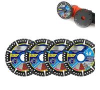 Diamond Multi-Purpose Saw Blades, 4.5 Inch Angle Grinder Cutting Disc, Super Thin Tile Blade, Dry/Wet Cutting for Concrete, Steel, PVC, and Wood (4PCS)