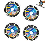 Diamond Multi-Purpose Saw Blades, 4 Pcs Diamond Saw Blades 115mm/4.5 Inch | 1.2 mm Segmented General Purpose Blade Dry/Wet Segmented Diamond for Concrete Steel PVC Granite Marble Wood(Black)