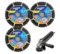 Diamond Multi-Purpose Saw Blades, Diamond Blade for Angle Grinder, 4.5" Angle Grinder Discs for Concrete, Dry/Wet Segmented Diamond Saw Blades Cutting Wheel for Marble Tile Steel (3pcs)