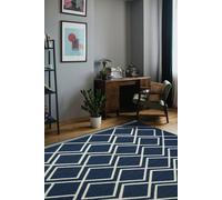 Diamond Navy Blue Indoor Outdoor Rug