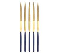 Diamond Needle Files, 3mm x 140mm Titanium Coated Half Round Files Hand Tool with TPU Handle for Metal Stone Wood 5pcs