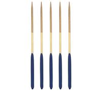 Diamond Needle Files, 3mm x 140mm Titanium Coated Round Files Hand Tool with TPU Handle for Metal Stone Wood 5pcs
