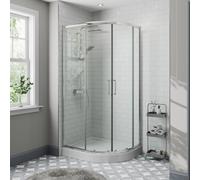 Diamond Offset Quadrant Shower Enclosure 1200 x 800mm with Raised Tray (Right Entry) - 8mm