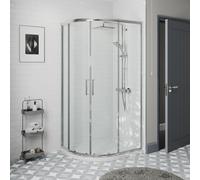 Diamond Offset Quadrant Shower Enclosure 900 x 760mm with Raised Tray (Left Entry) - 8mm