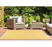 Lord of Rugs Diamond Outdoor Rug for Terrace Garden Patio Kitchen Balcony Backyard Picnic Bathroom Indoor Living Room Flatweave Rug (Gold, Medium 120x170 cm (4'x5'6"))