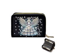 Diamond Painted Small Coin Purse, 5D DIY Card Holder Zipper Design mini Bag, Exquisite Valentine's Day Gift, Rhinestone Accessories for Women(Angel)