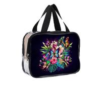 Diamond Painted Transparent Cosmetic Bag, Travel Toiletry Bag, Storage Bag, Perfect for Travel and Bathroom Storage(Floral Butterfly)