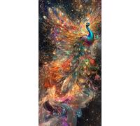Diamond Painting Abstract Diamond Art Kits Adults Peacock Canvas for Painting Cross Stitch Kits 5D DIY Crystal Art Embroidery Kit for Beginners, Home Wall Decoration, Gifts for Women 30x60cm l-30