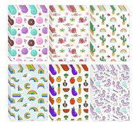 Diamond Painting Accessories Decorative Release Papers, 60PCS Paper Cover Replacements Donuts Snail Cactus Rainbow Decor for 5D DIY Painting with Diamonds Tool (105x148mm,6 Styles, 10 Each)