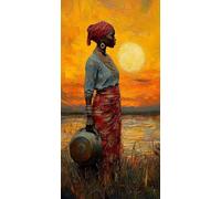 Diamond Painting Africa Large Diamond Art Kits for Adults Woman, 5D Crystal Rhinestone Embroidery Pictures, Sequin Gem Art Crafts for Adults, Christmas Home Wall Craft Decoration 40x80 cm c-4293